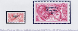 Ireland 1922-23 Thom Saorstat 3-line Ovpt On 5s Rose-red Fresh Well Centred Mint Hinged - Nuevos