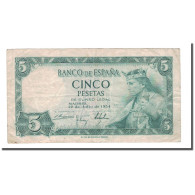 Billet, Espagne, 5 Pesetas, 1954, 1954-07-22, KM:146a, TB - 5 Pesetas