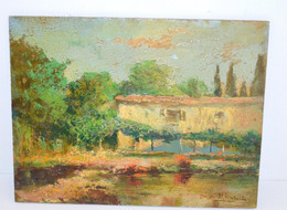 ANCIEN TABLEAU IMPRESSIONNISTE Huile Sur PANNEAU De BOIS Signé M MATOSES XIXe COLLECTION DECO VITRINE - Olii