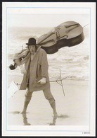 BELGIUM (1990) Clown Carrying Double Bass Beside Seashore. Illustrated Postogram. - Postogram