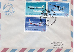 ROMANIA 1979: AEROPHILATELY, FLIGHT BUCHAREST - PRAGA - AMSTERDAM, Illustrated Postmark On Cover  - Registered Shipping! - Marcofilia