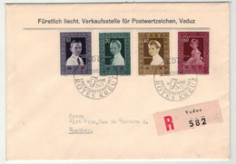 Liechtenstein // 1951-1960 // Lettre Recommandée 1er Jour Au Profit De La Croix-Rouge - Cartas & Documentos