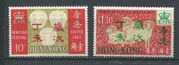 264 HONG KONG 1967 - Yvert 225/26 - Nouvel An  Belier - Neuf **(MNH) Sans Trace De Charniere - Ungebraucht