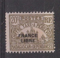 MADAGASCAR FRANCE LIBRE TAXE YT 21  Neuf ** - Timbres-taxe