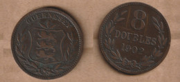 GUERNSEY   8 Doubles 1902  Bronze • 9.6 G • ⌀ 31.6 Mm KM# 7, Schön# 8 - Guernesey