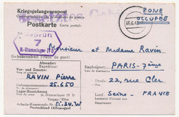 KRIEGSGEFANGENENPOST - Postkarte Depuis Le Stalag IV D- Censeur 7 - 1942 - 2. Weltkrieg 1939-1945