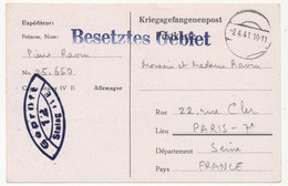 KRIEGSGEFANGENENPOST - Postkarte Depuis Le Stalag IV E - Censeur 12 - 1941 - Guerra De 1939-45