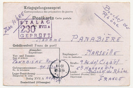 KRIEGSGEFANGENENPOST - Postkarte Depuis Le Stalag XVII A - Censeur 230 - 1941 - 2. Weltkrieg 1939-1945