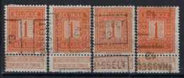 PELLENS Type Cijfer Nr. 108 Voorafgestempeld Nr. 2149 A + B + C + D HASSELT 13  ; Staat Zie Scan ! Inzet Aan 15 € ! - Roulettes 1910-19