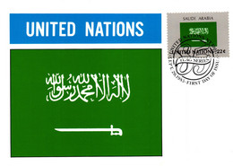 Uno New York, Flaggen "Saudi Arabia", Postkarte Mit Ersttagsstempel / FDC - Storia Postale