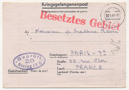 KRIEGSGEFANGENENPOST - Correspondance De P.G. Depuis Le Stalag IV D - Censeur 20 - 1941 - WW II