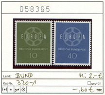 Bundesrepublik 1959 - RFA - Allemagne - Germany - Michel 320-321 - ** Mnh Neuf Postfris - CEPT - Ungebraucht