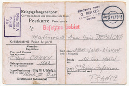 KRIEGSGEFANGENENPOST - Postkarte Depuis Oflag XIIIA Unterlager A Censeur 22 - 1941 - Cachet Epicerie Fine G.Renard - 2. Weltkrieg 1939-1945