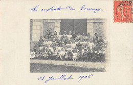 CPA 27 TOURNY CARTE PHOTO SITUEE LES ENFANTS DE TOURNY 14 JUILLET 1906 - Autres & Non Classés