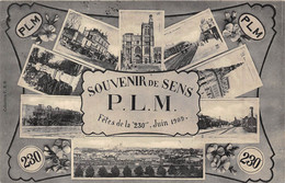 89-SENS-SOUVENIR DE SENS P.L.M FÊTES DE LA 230 JUIN 1909 MULTIVUES - Sens