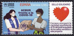 ESPAÑA 2021 ** MNH ACNUR FRENTE A LA COVID-19. SELLO SOLIDARIO - 2011-2020 Nuevos & Fijasellos