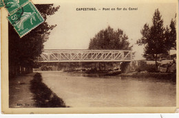 DEPT 34 / CAPESTANG - PONT EN FER SUR LE CANAL - 1914 - PHOTO CARTE - Capestang