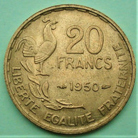 France - 20 Francs Georges Guiraud 1950 Queue à 3 Faucilles Pièce De Monnaie Superbe/splendide - L. 20 Francs