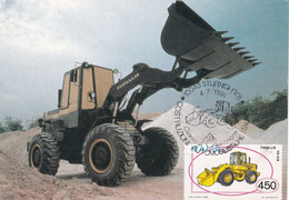 A9078- THE NEW WHEEL LOADERS EXCAVATOR - 1986 STUPINIGI ITALIANE ROMA ITALIA MAXIMUM CARD USED STAMP - Fabbriche E Imprese