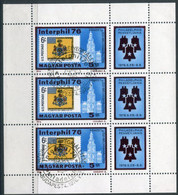 HUNGARY 1976 INTERPHIL Stamp Exhibition Sheetlet Used.  Michel 3122 Kb - Blocchi & Foglietti