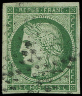 EMISSION DE 1849 - 2b   15c. Vert FONCE, Obl. ETOILE, TB. Br - 1849-1850 Ceres