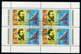 HUNGARY 1976 Telephone Centenary Sheetlet Used.  Michel 3105 Kb - Blocks & Sheetlets