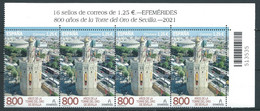 ESPAGNE SPANIEN SPAIN ESPAÑA 2021 VIII CENT TOWER OF GOLD  SEVILLA TORRE DEL ORO BKT 4V MNH ED 5491 MI 5541 YT 5246 SC 4 - Nuovi