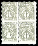 N°107 ** 1c Blanc, Piquage à Cheval En Bd4. TB - Unused Stamps