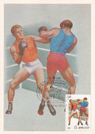 A9129- BOX - BOXING PLAYERS  SPORT MAXIMUM CARD, MOSCOW USSR RUSSIA 1981 USED STAMP - Maximumkaarten