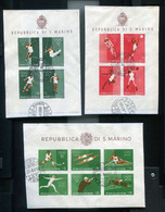 SAN MARINO 1960  GIOCHI OLIMPICI 3 FOGLIETTI USATI - Blocks & Sheetlets