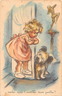 ¤¤   -   ILLUSTRATEUR   " Germaine BOURET "  -  Petite Fille Avec Son Chien        -  ¤¤ - Bouret, Germaine