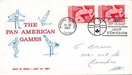 CANADA. N°393 Sur Enveloppe 1er Jour (FDC) Ayant Circulé De 1967. Jeux Panaméricains. - 1961-1970