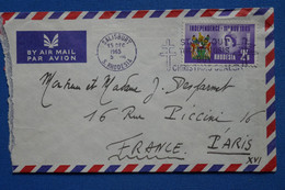 D52 RHODESIE SUD BELLE  LETTRE  1965  SALISBURY POUR PARIS FRANCE   + AFFRANCHISSEMENT PLAISANT - Southern Rhodesia (...-1964)