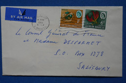 D62 RHODESIE NYASALAND SUD BELLE  LETTRE  1965  SALISBURY   + AFFRANCHISSEMENT INTERESSANT - Southern Rhodesia (...-1964)
