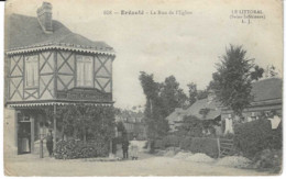 Bréauté (Goderville-Beuzeville-Seine-Maritime)-La Rue De L'Eglise-Café Hôtel E.Courchay-Machines Agricoles-Réparations - Goderville