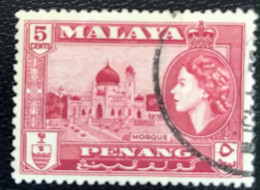 Malaya Penang -  P5/25 - (°)used  - 1957 - Michel 47 - Koningin Elizabeth II Met Landmotieven - Malaya (British Military Administration)