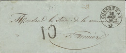 1856- Lettre De COSSONAT En Port Du - Timbre Taxe  10 Noir   Pour   St Tremier - Brieven En Documenten