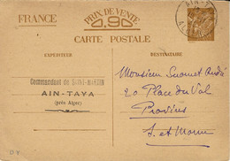 1942- C P E P Iris Sans Valeur  D'AIN-TAYA / ALGER   Pour Provins - Guerre De 1939-45