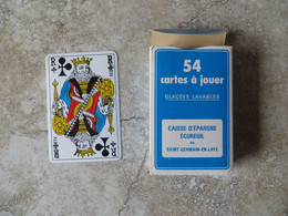 Jeu De Cartes à Jouer Publicitaire Banque Caisse D' Epargne écureuil De Saint Germain En Laye Tbe  Glacées Lavable - 54 Cards