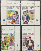 BURUNDI 1994  MNH  STAMP ON   ELVIS PRESLEY, MICK JAGGER, JOHN LENNON ,MICHAEL JACKSON 4 DIFFERENT STAMPS - Ungebraucht