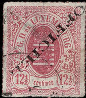 Luxembourg / Luxemburg 1875 Armoire 12,50c. OFFICIEL Renversé Oblitéré Mi:4 IA Val. Cat. 1.250€ (2scans) - 1859-1880 Armoiries