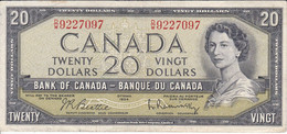 BILLETE DE CANADA DE 20 DOLLARS DEL AÑO 1954  (BANKNOTE) - Kanada