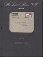 Soudan 1952 - Aérogramme . Précurseur. De Khartou à Destination New York-USA..................   (DD) DC-9971 - Soudan