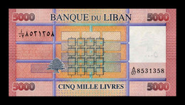 Delcampe - Líbano Lebanon 5000 Livres 2014 Pick 91b Capicua Radar SC UNC - Liban