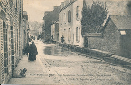 Montfort Sur Meu (35 Ille Et Vilaine) Crue Inondations 1910 Rue De Coulon - Phot. Legendre - Sonstige Gemeinden