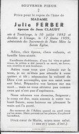 TONTELANGE ..-- Mme Julie FERBER , épouse De Mr Jean CLAUDY , Née En 1892 , Décédée En 1959 à UDANGE . - Attert