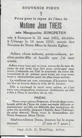 SAMPONT ..-- Mme Marguerite JUNGPETER , épouse De Mr Jean THEIS , Née En 1865 , Décédée En 1950 . Très Abimée  Abimé !!! - Arlon