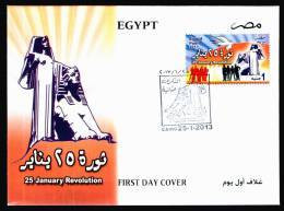 EGYPT / 2013 / 25 JANUARY REVOLUTION / EGYPT'S RENAISSANCE STATUE BY : MAHMOUD MOKHTAR / DOVE / FDC - Briefe U. Dokumente