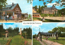 DDR Mehrbild AK Um 1975 Klingenthal Im Vogtland U.a. Mit HOG Sport Hotel + Jugendherberge Klement Gottwald - Klingenthal