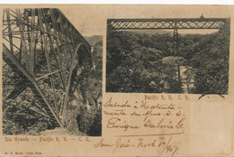 Rio Grande Pacific Railway Train Bridge  Stamp Removed - Costa Rica